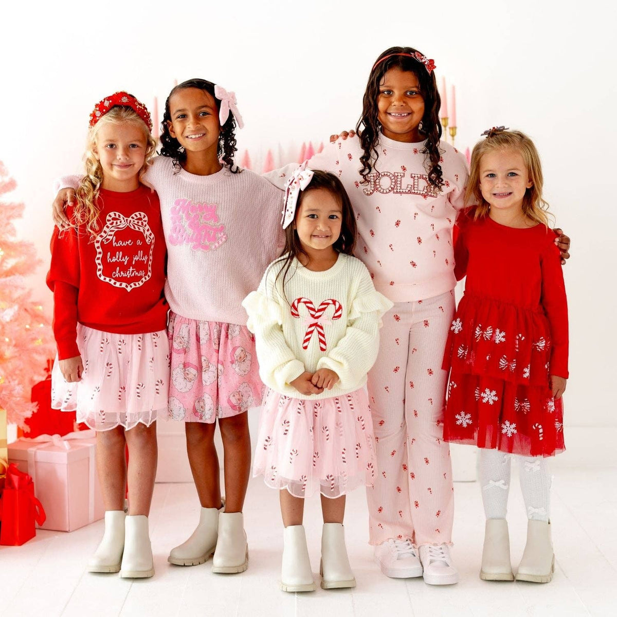 Candy Cane Christmas Ruffle Sweater