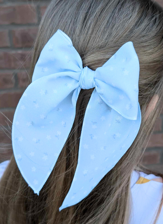 Baby Blue Floral Bow