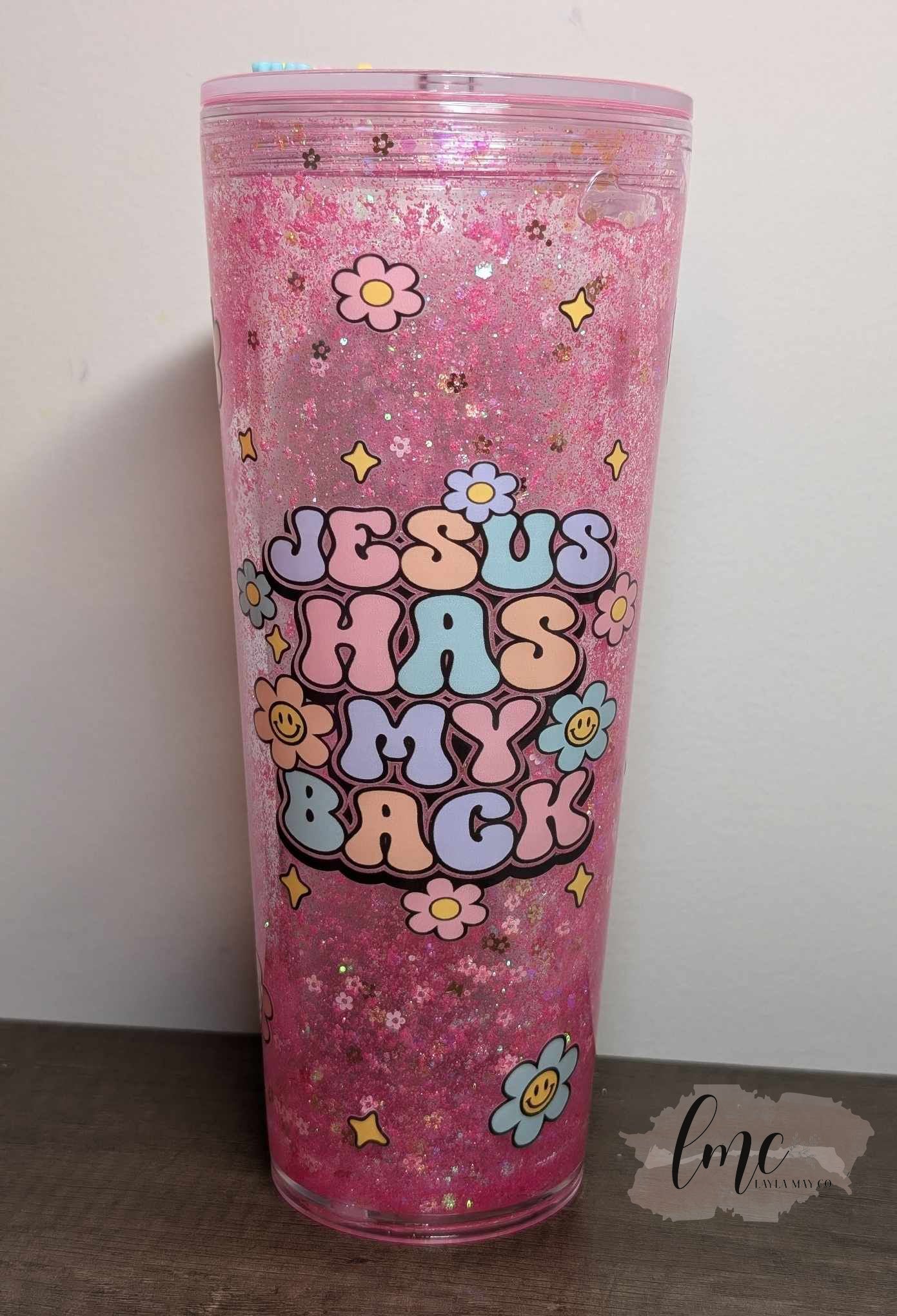 Jesus Has My Back Snow Globe Tumbler | 24oz