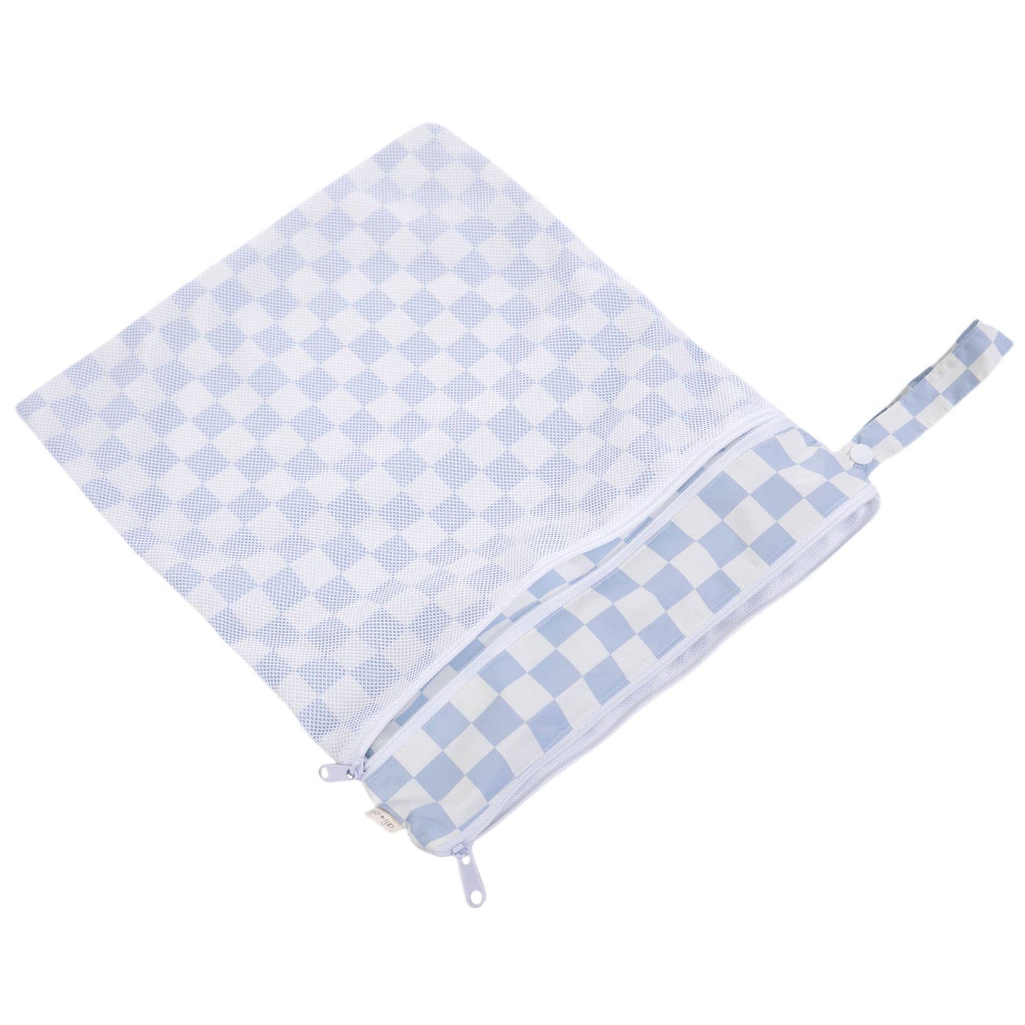 Dual-Compartment Wet/Dry Bag with Mesh Pocket | Blue Check