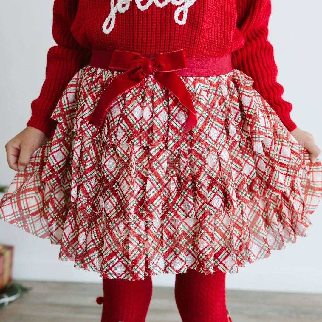 Christmas Plaid Bow Tutu