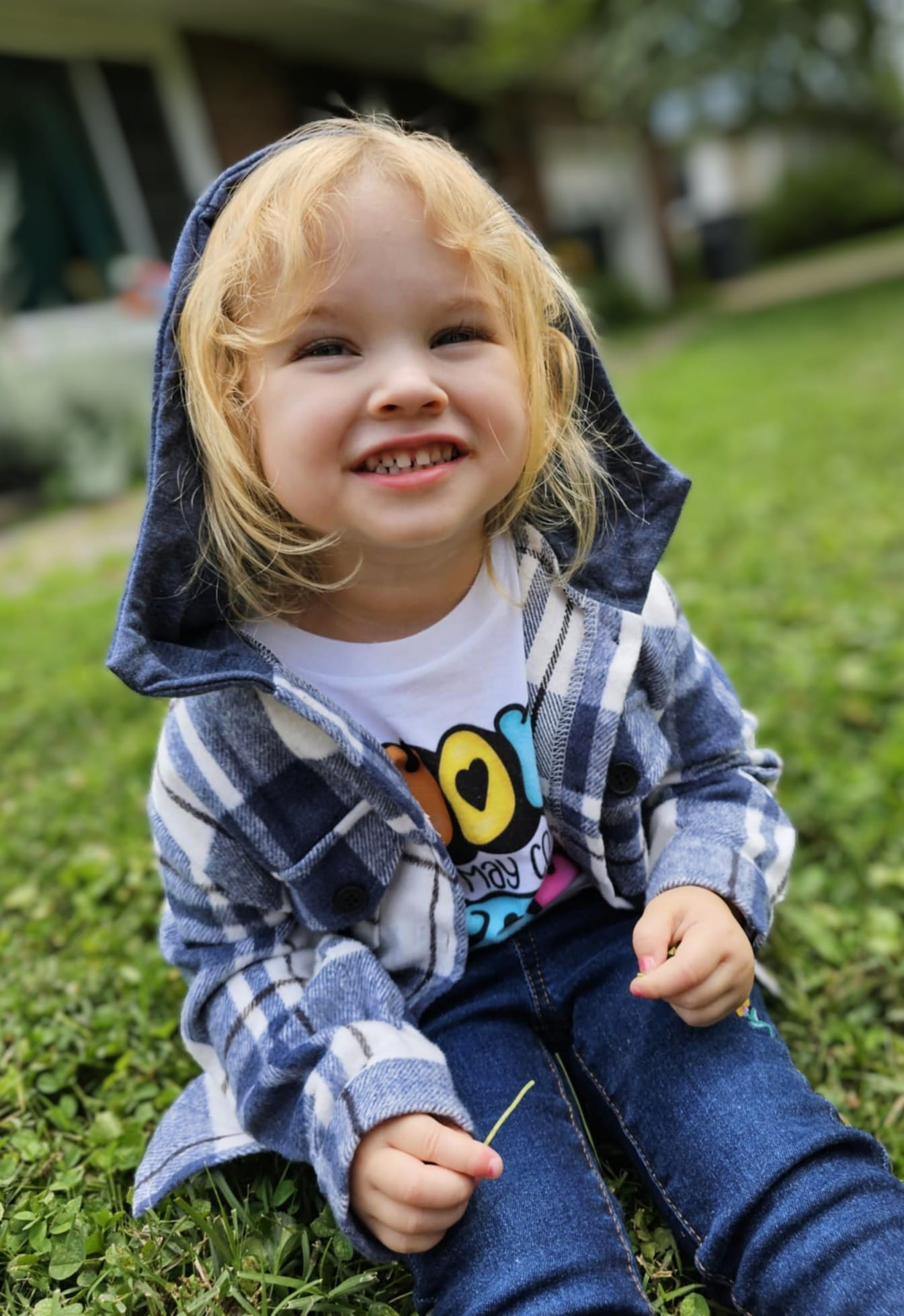 Navy Plaid Hooded Flannel