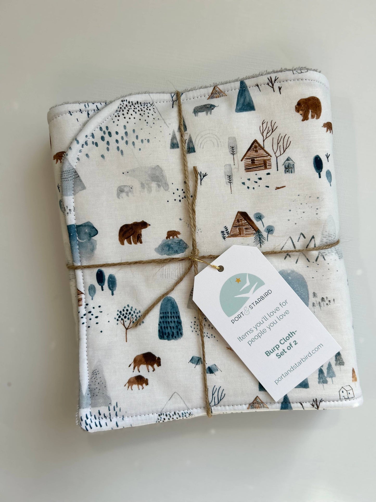 Burp Cloth Set | Winter Forest