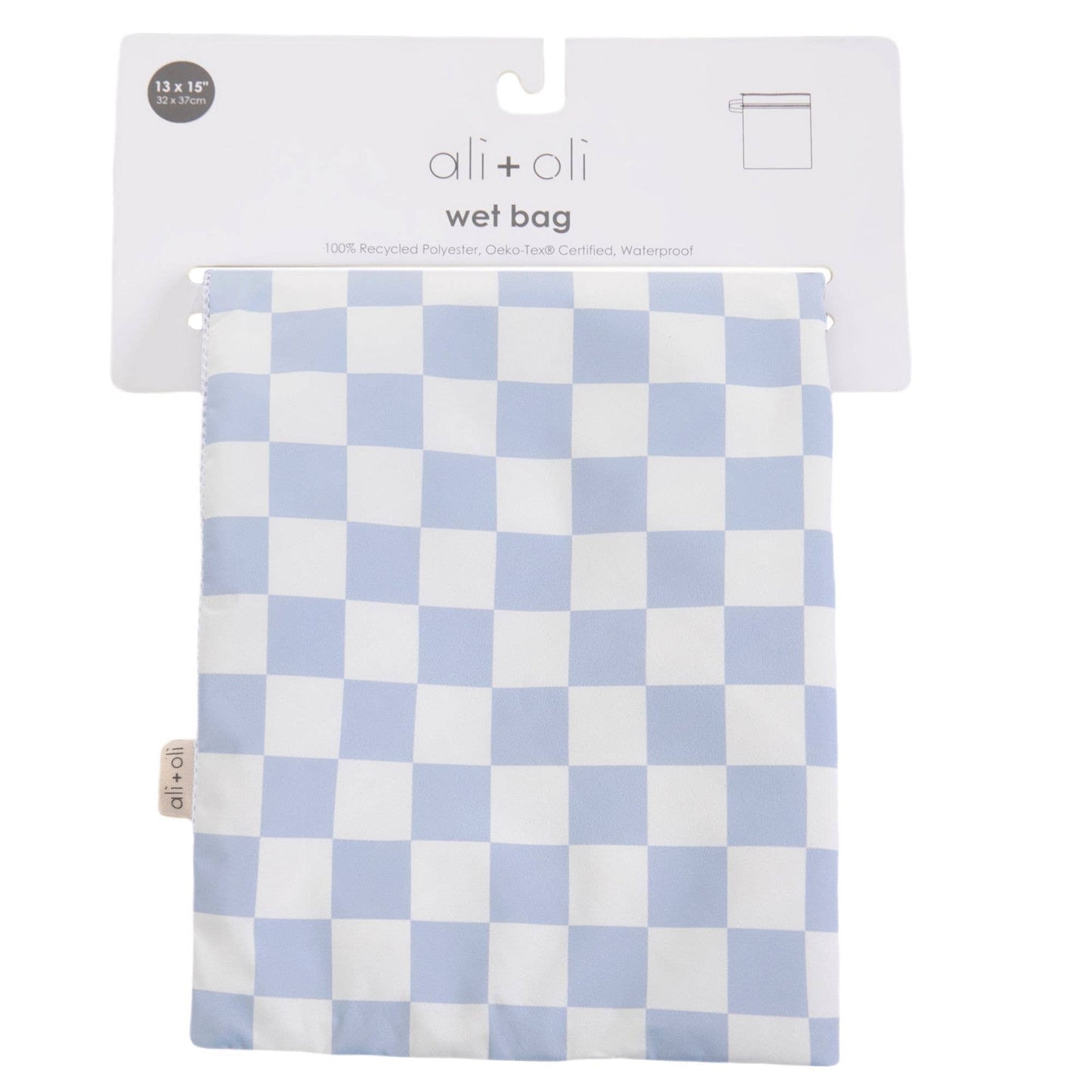 Dual-Compartment Wet/Dry Bag with Mesh Pocket | Blue Check