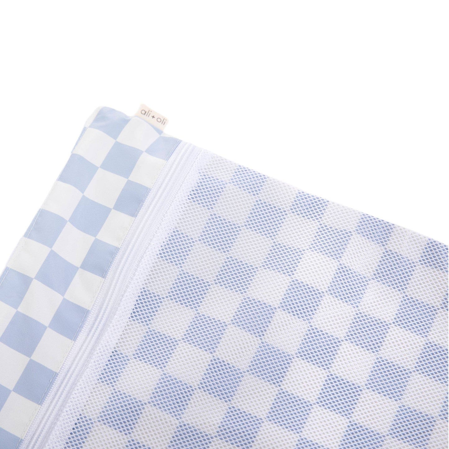 Dual-Compartment Wet/Dry Bag with Mesh Pocket | Blue Check