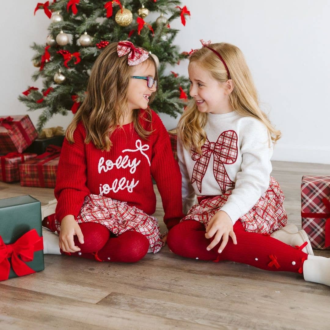 Christmas Plaid Bow Sweatshirt