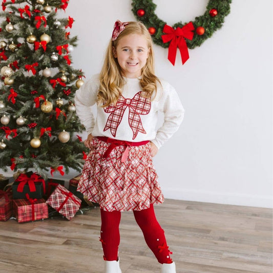 Christmas Plaid Bow Sweatshirt