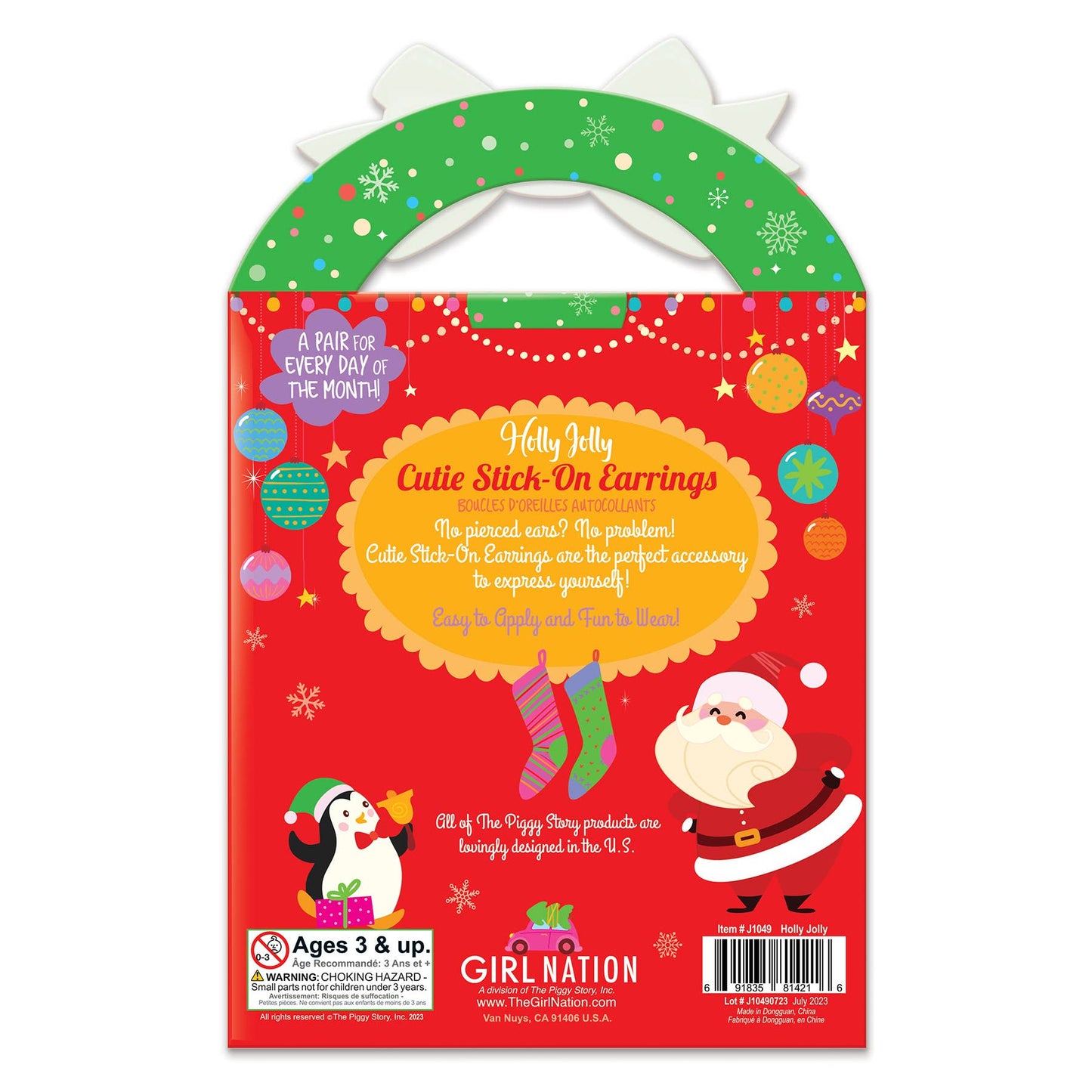 Cutie Stick-On Earrings | Holly Jolly Christmas