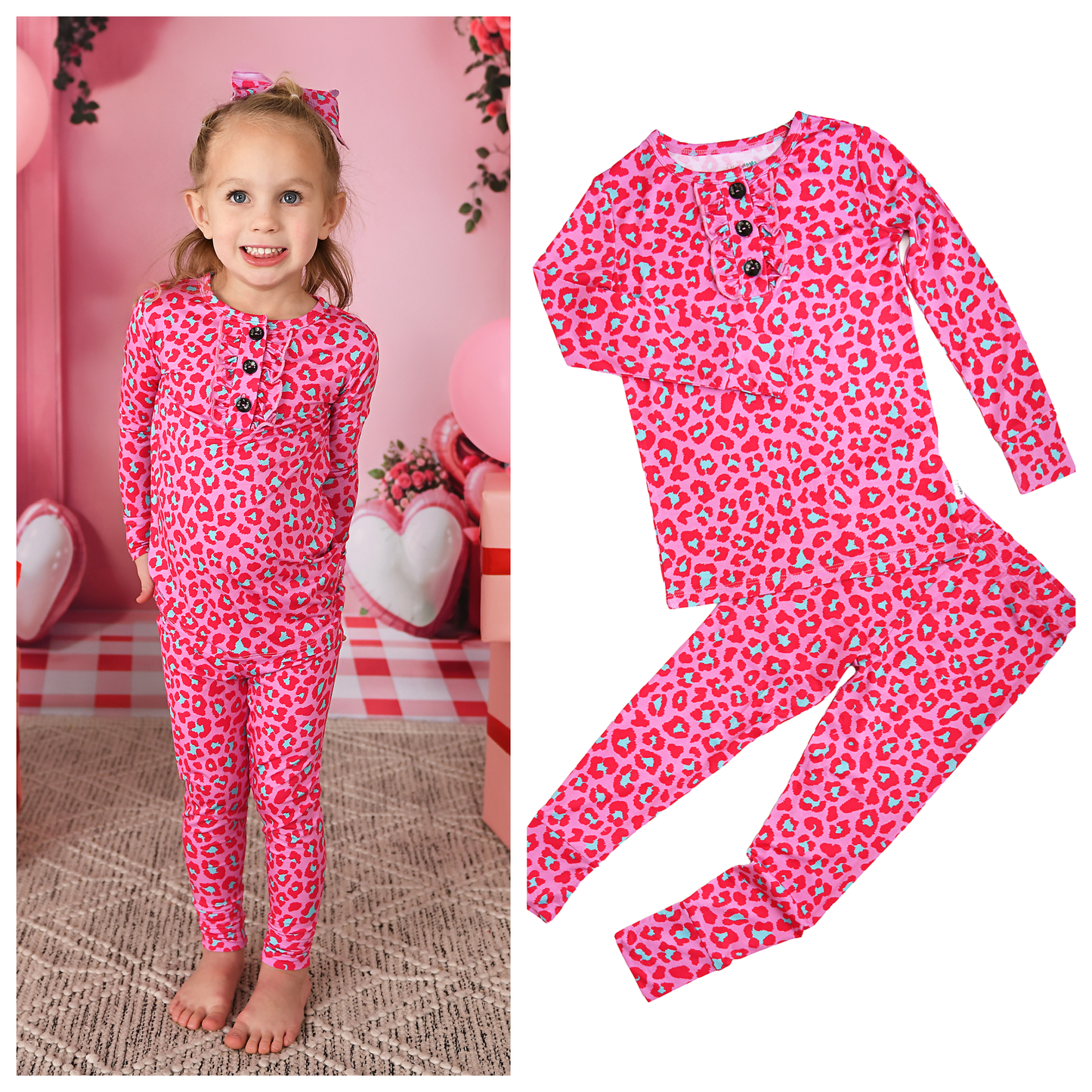 Pink Leopard Bamboo Set