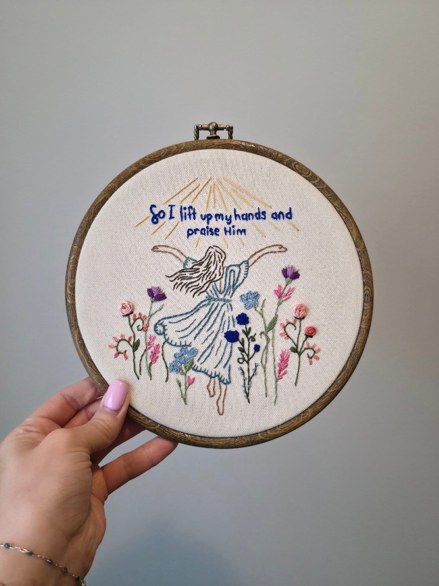 Praise Him Embroidered Hoop