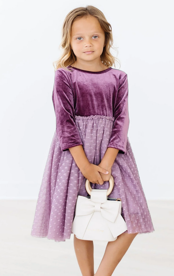 girls velvet dress Amethyst Velvet Dress – Layla May Co