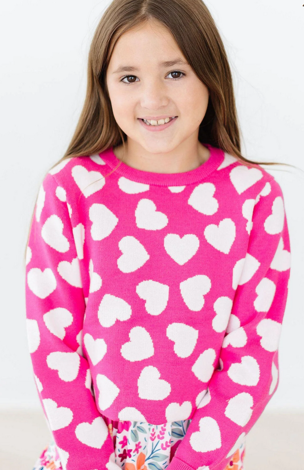 Hot Pink Hearts Sweater