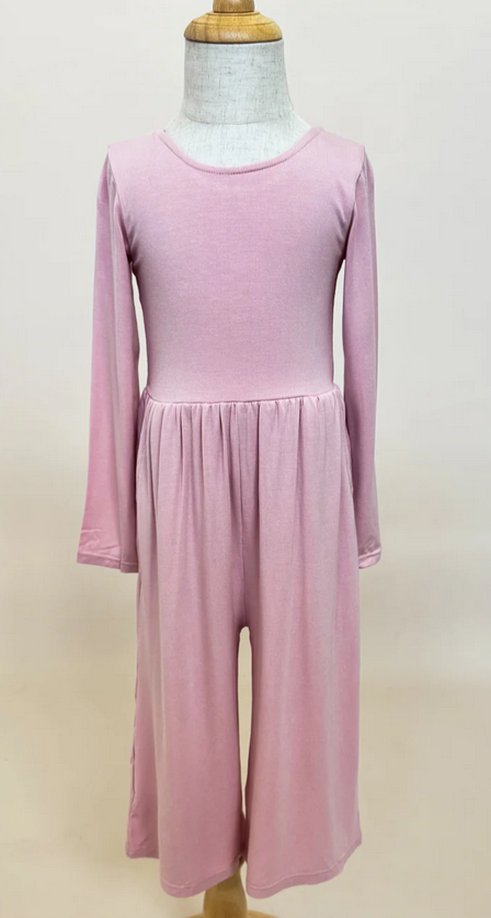 Light Pink Flare Bamboo Jumpsuit