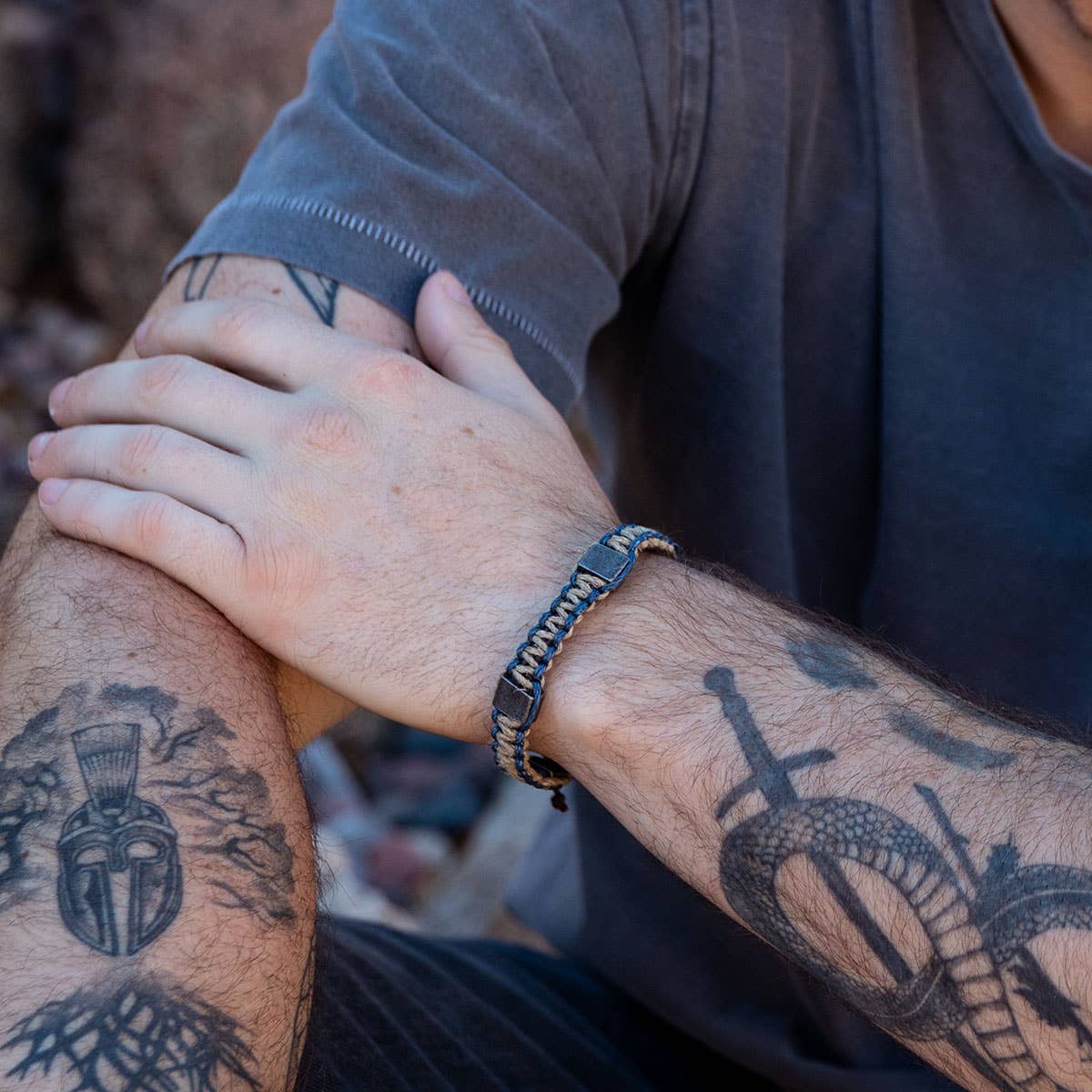 Mens Leather Bracelet | Tidal Forge