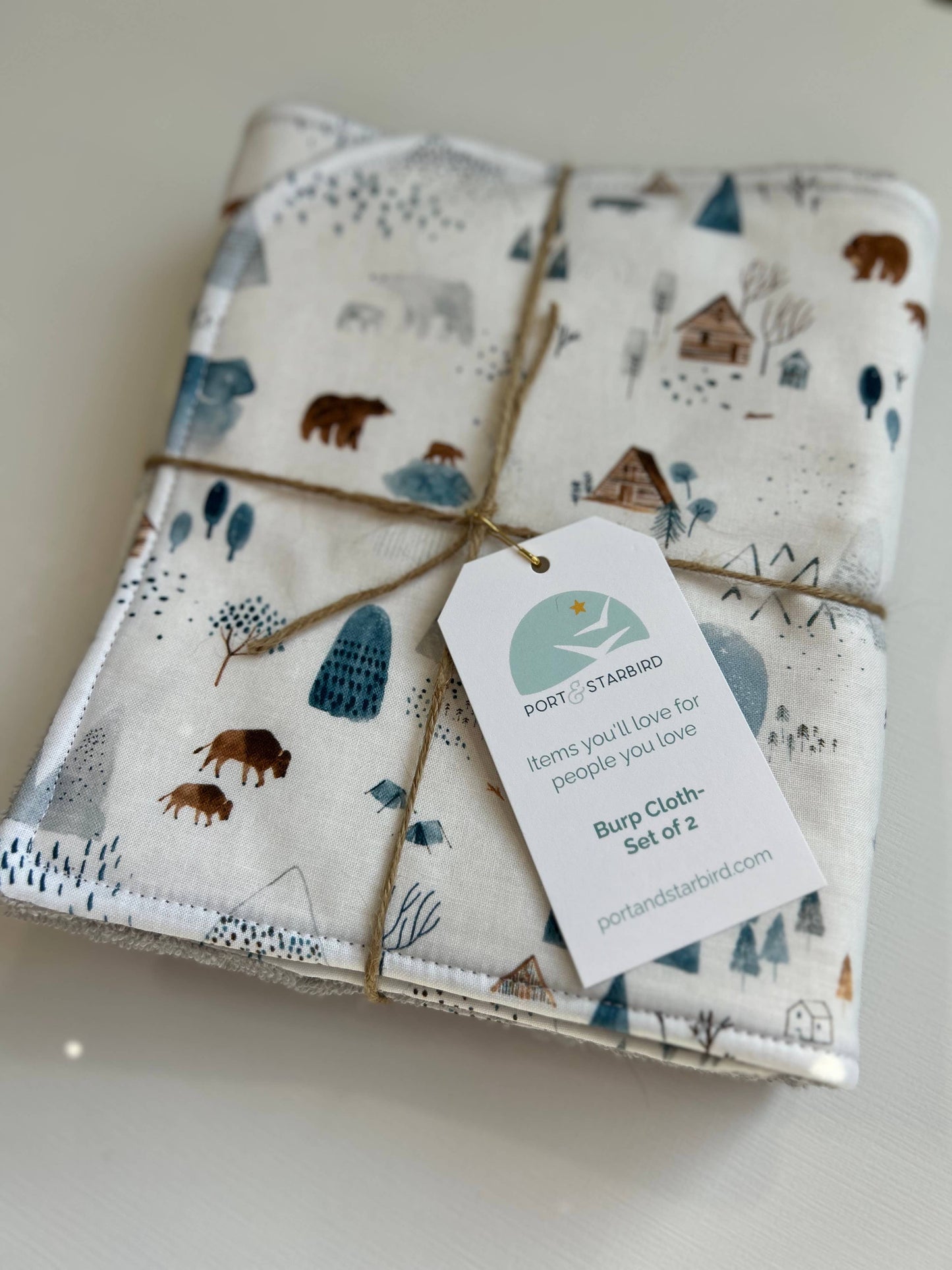 Burp Cloth Set | Winter Forest