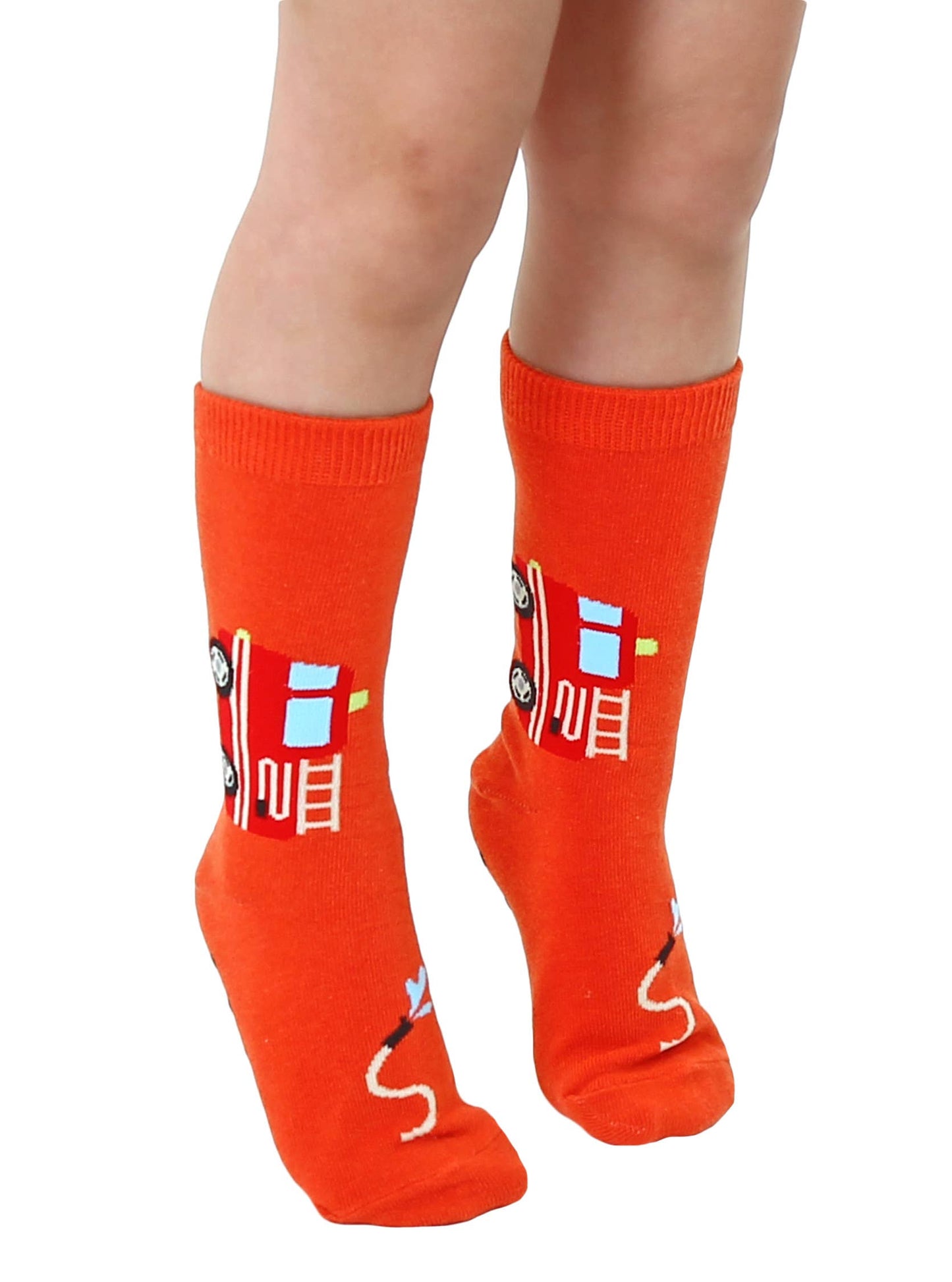 3D Packaged Crew Socks | Fire Truck