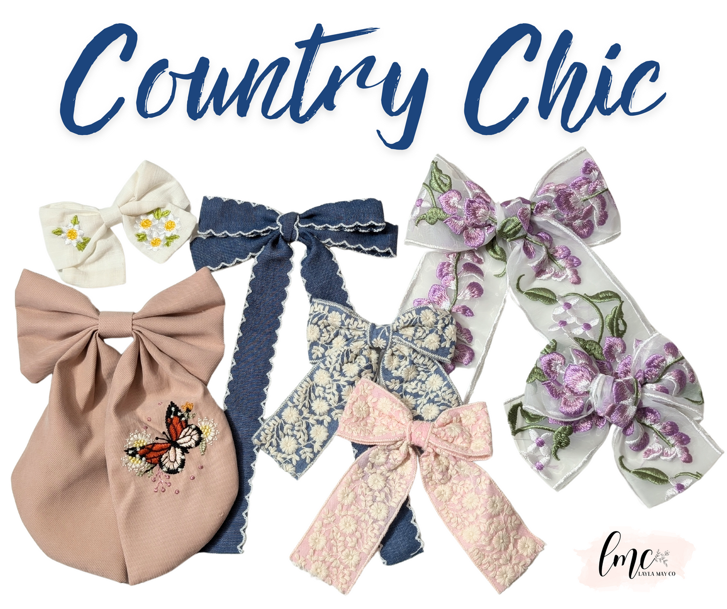 Butterfly Embroidered Bow