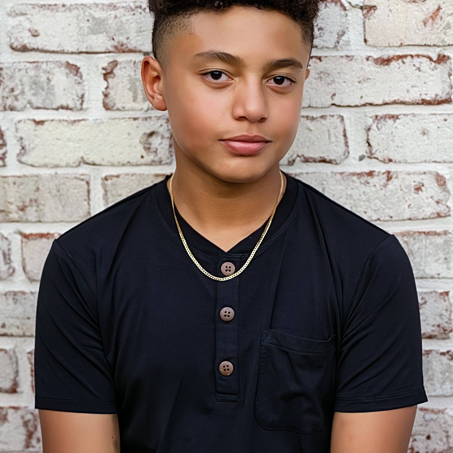 Boys Henley Tee | Black