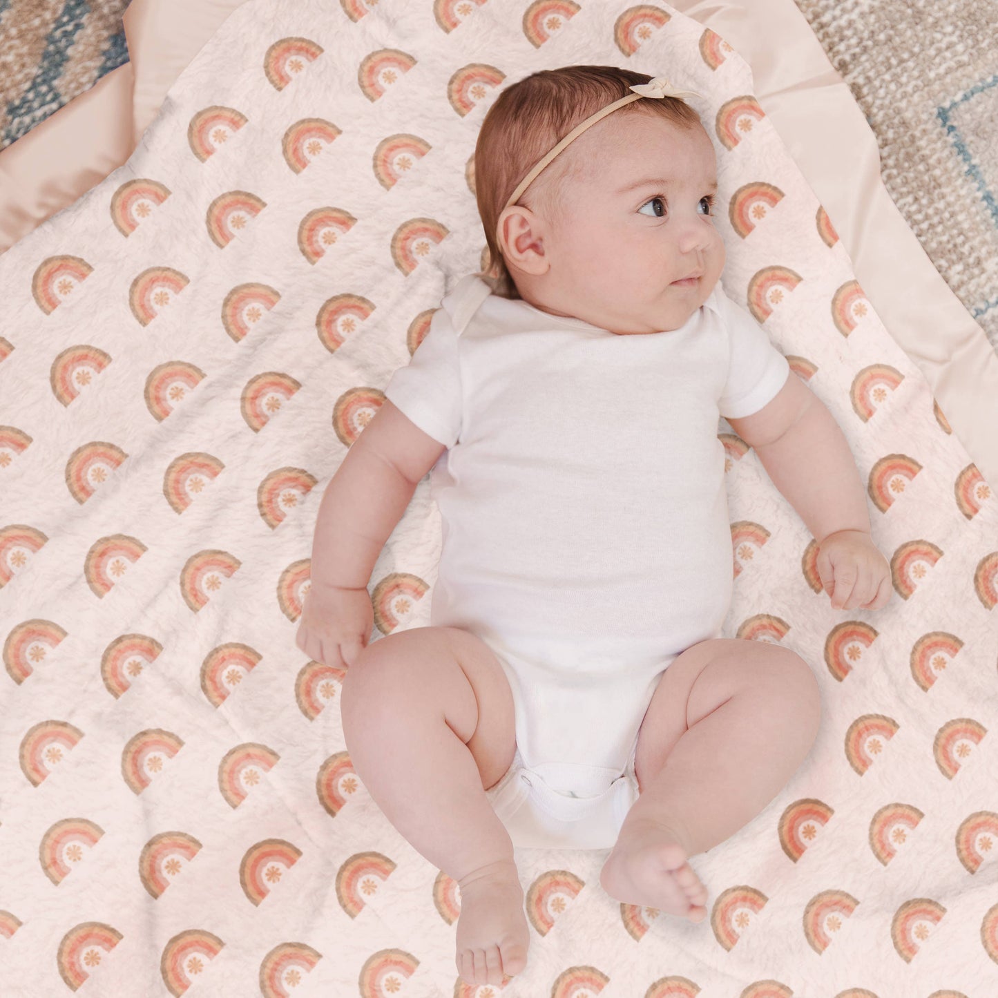 Rainbow Reversible Baby Blanket