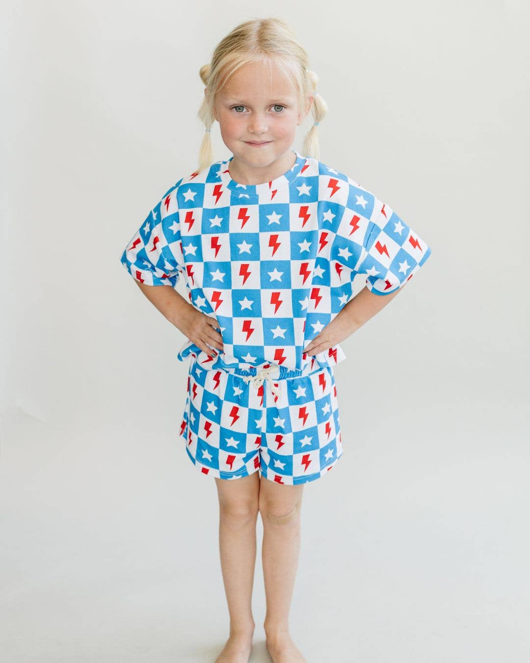 Checks & Stars Shorts Set