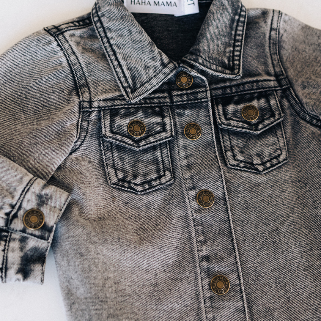 Silver Gray Denim Jacket