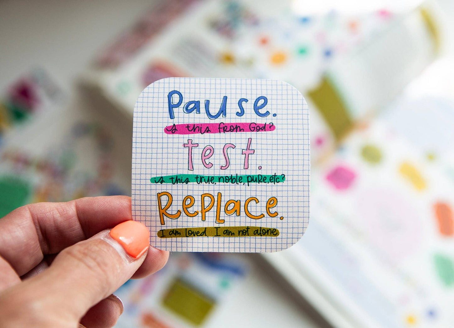 Pause. Test. Replace. Vinyl Sticker