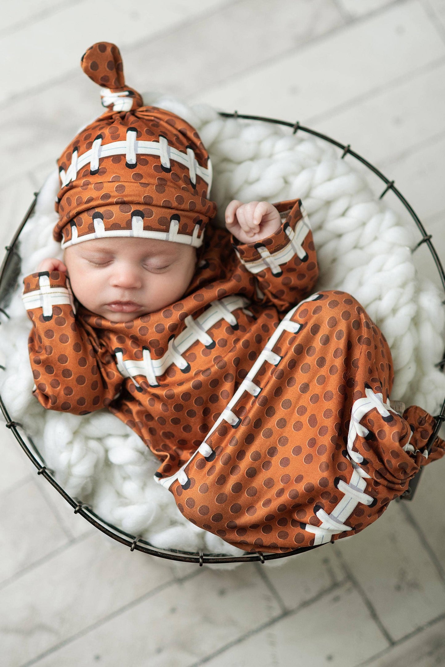 Football Baby Gown and Hat