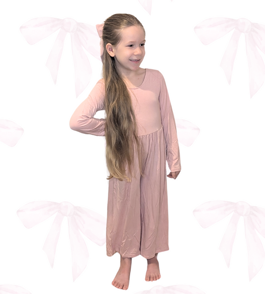 Light Pink Flare Bamboo Jumpsuit