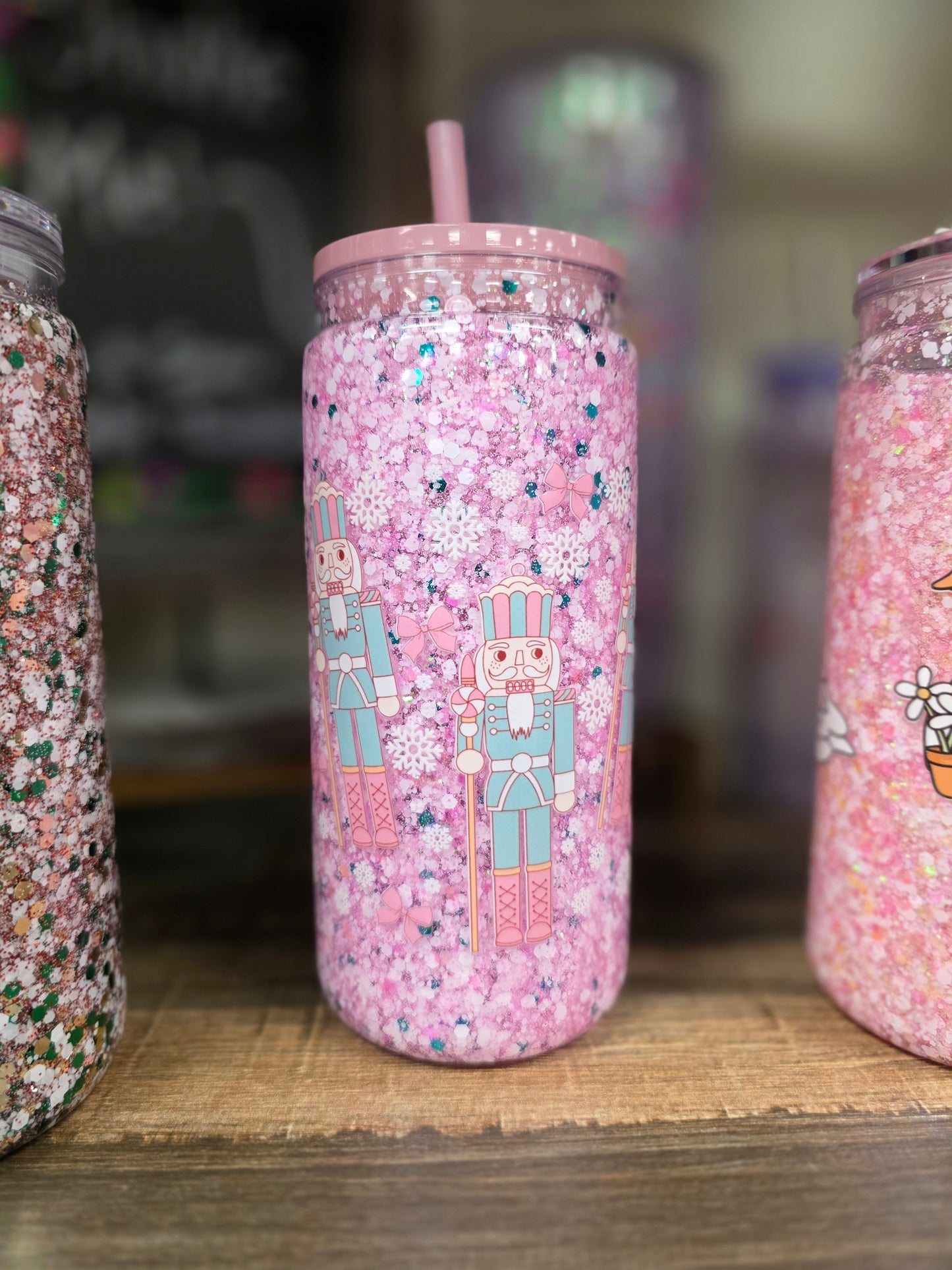 Nutcracker Christmas Snow Globe Tumbler