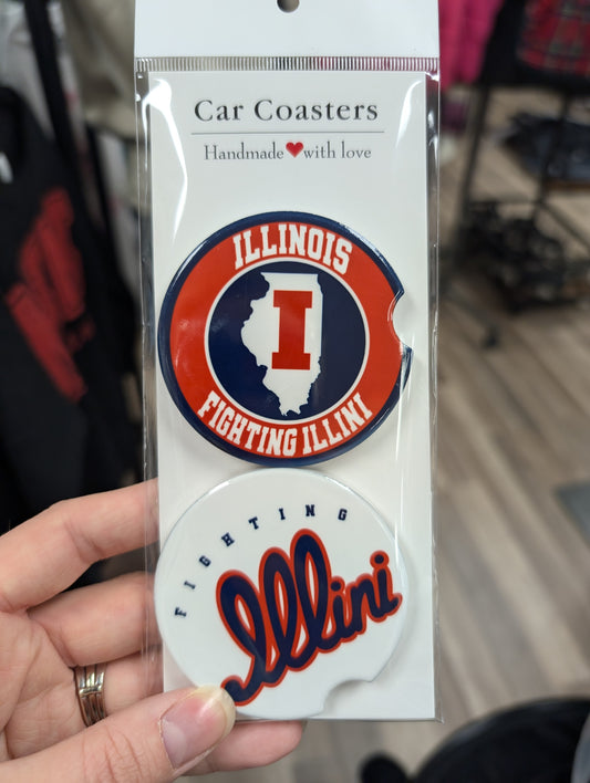 Illini Car Coasters