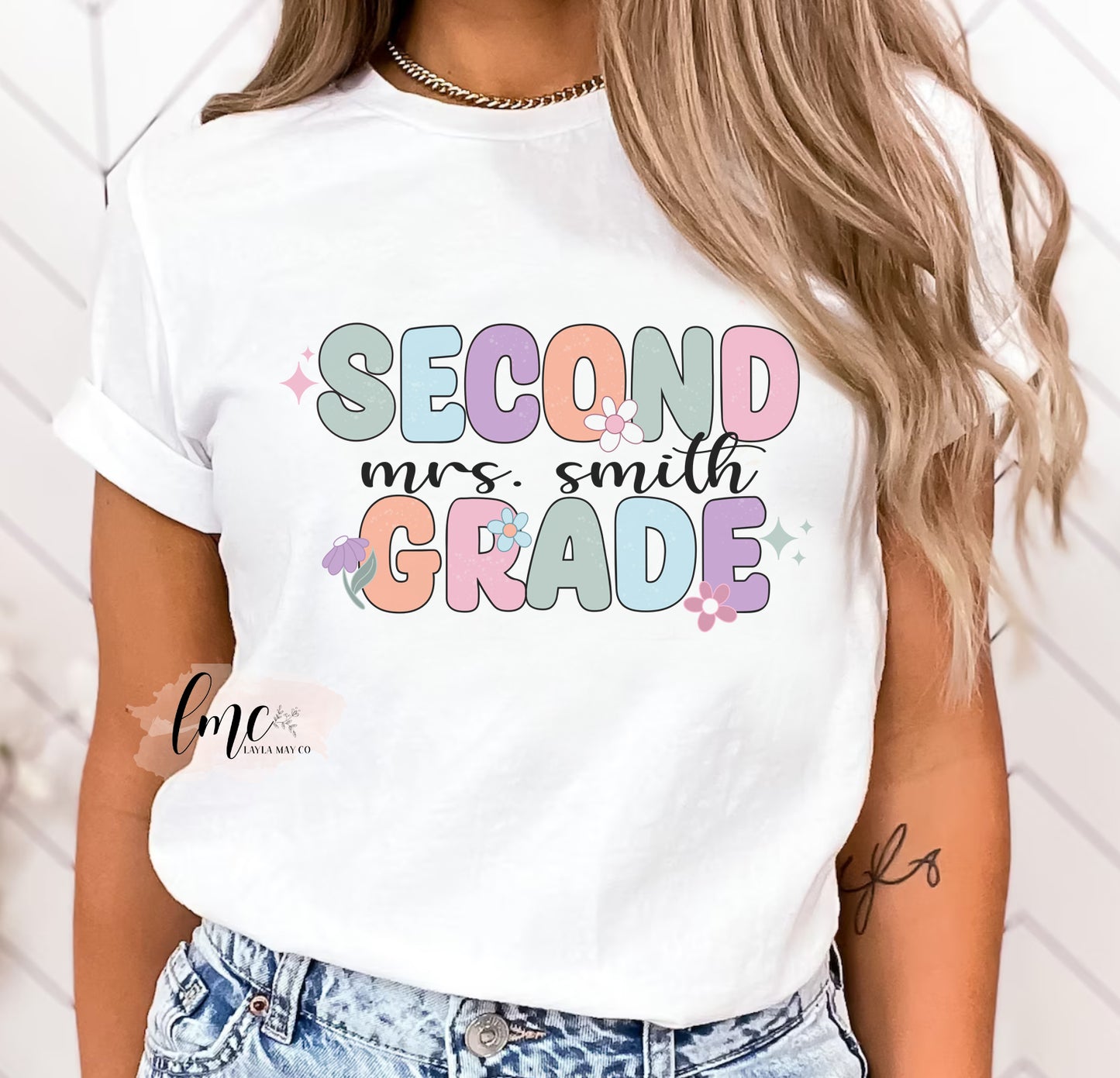 Floral Teacher | Custom Grade and Name