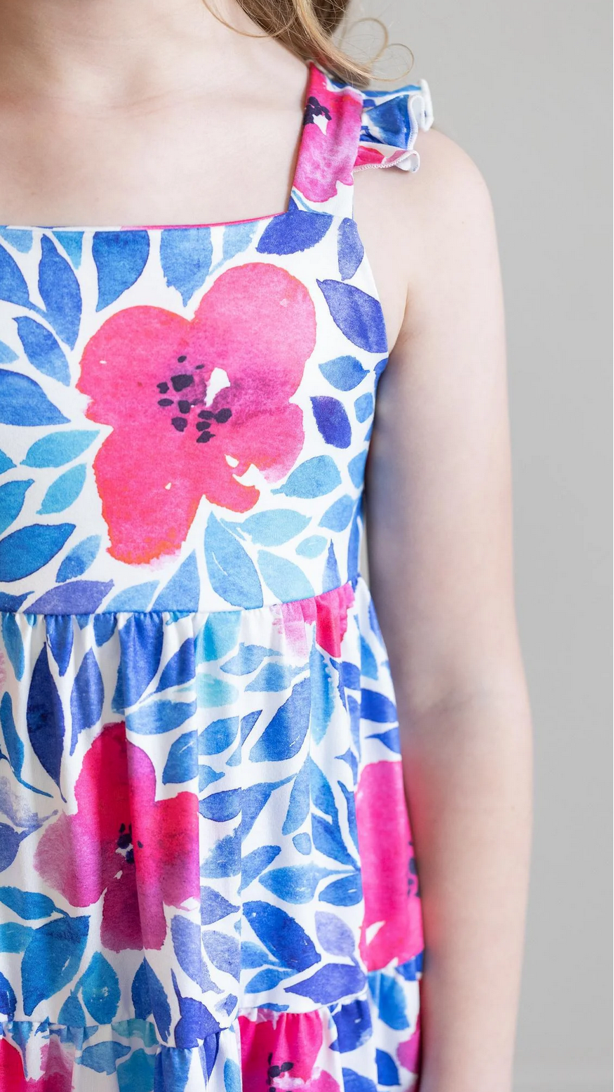 Vivid Garden Ruffle Maxi Dress