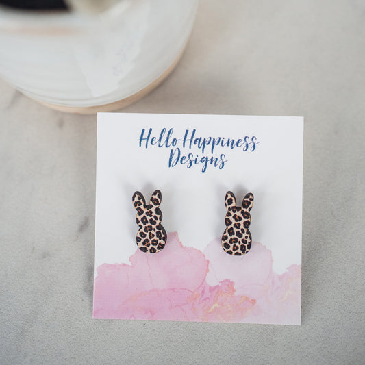 Leopard Bunny Studs