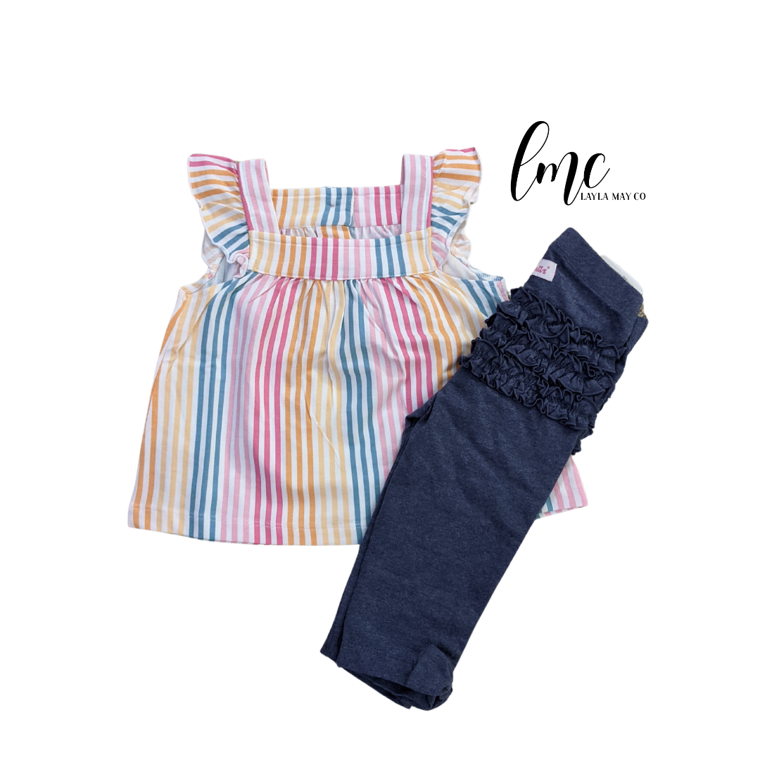 Denim Capri Leggings | Rufflebutts