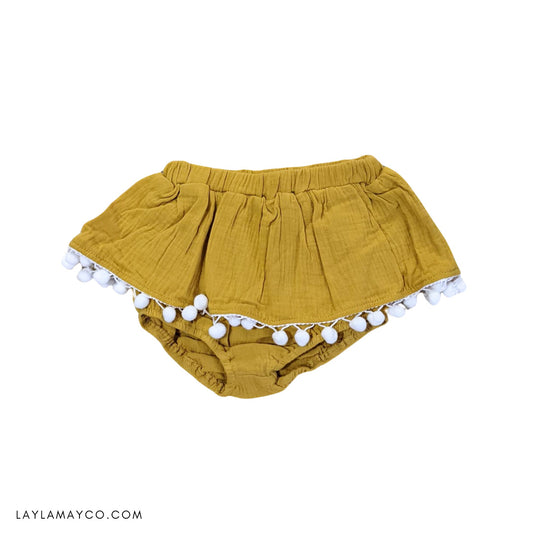 Mustard Pompom Bloomers