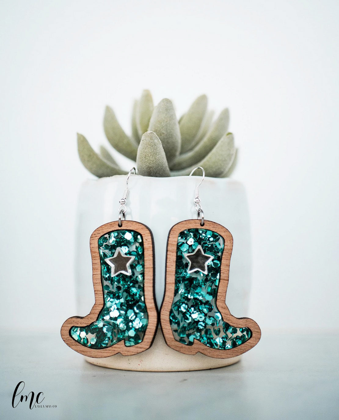 Teal Cowboy Boots Dangles