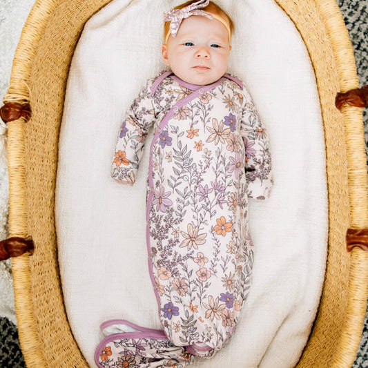 Newborn Knotted Gown | Flora