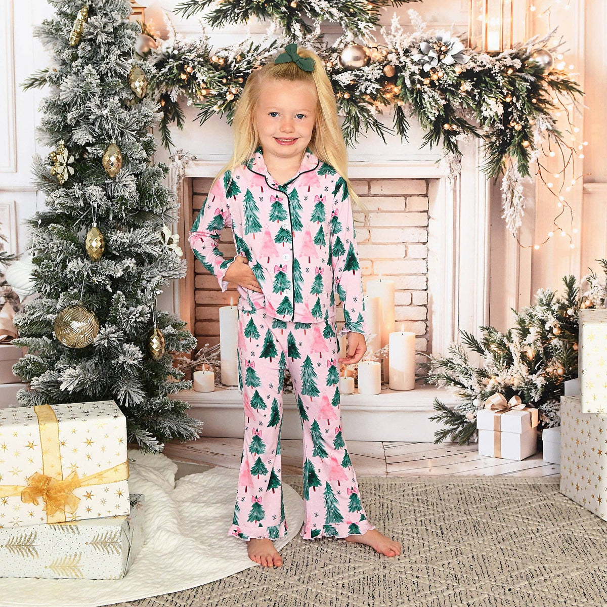 Pink Trees Bamboo PJ Set