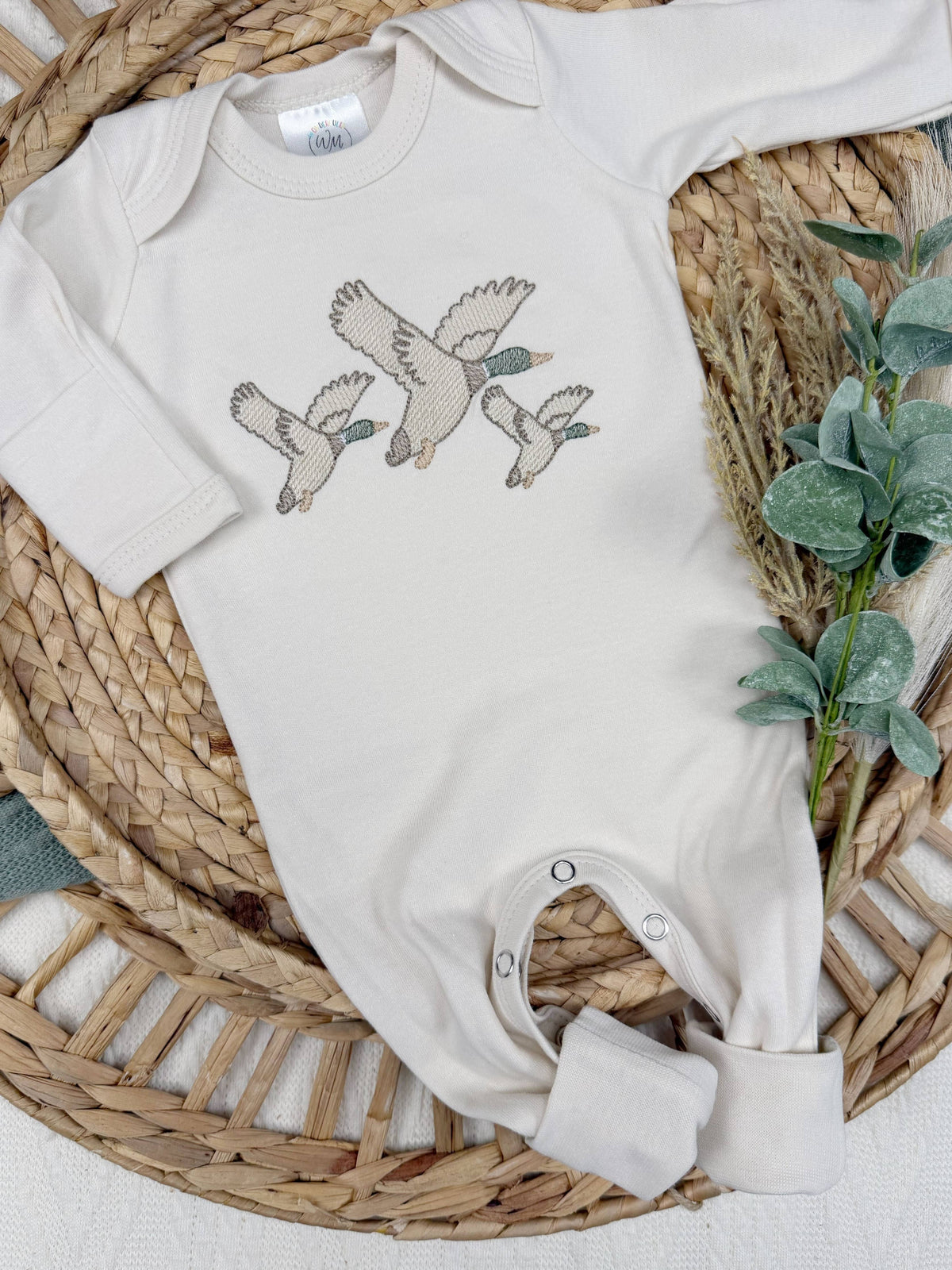Mallard duck baby footie