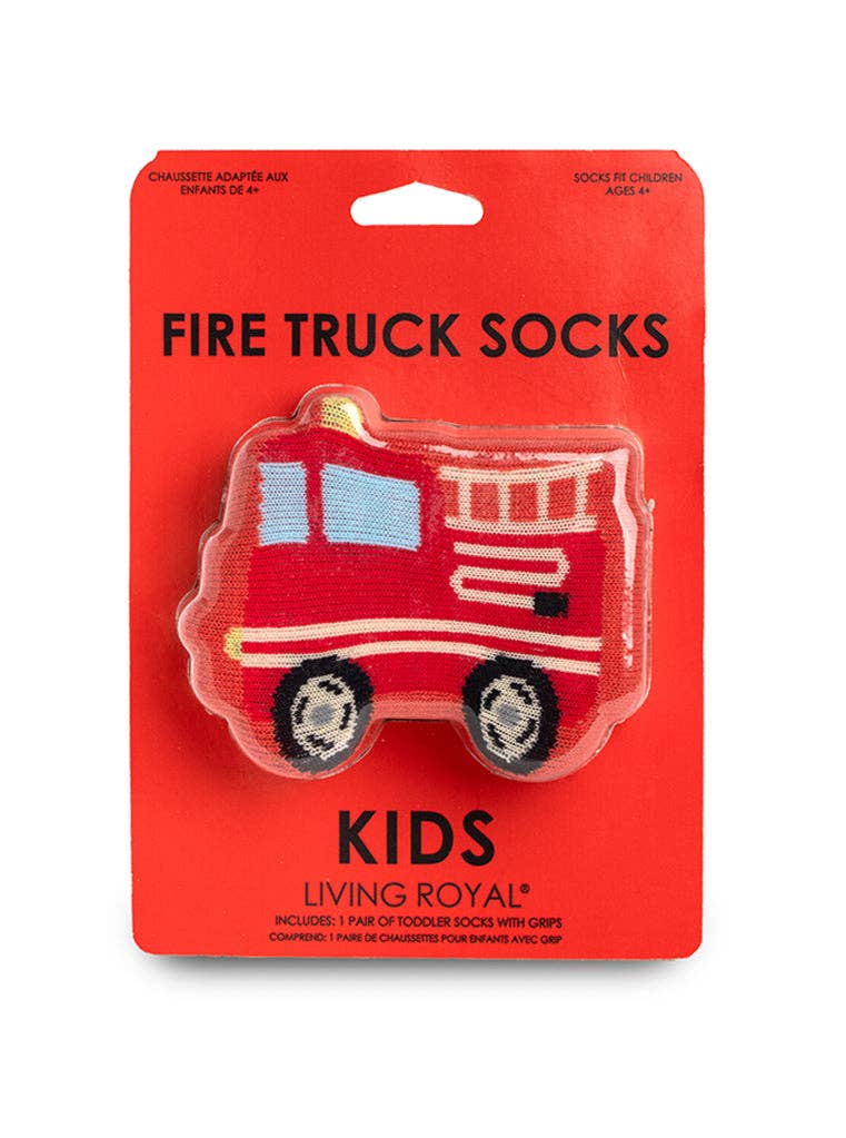 3D Packaged Crew Socks | Fire Truck