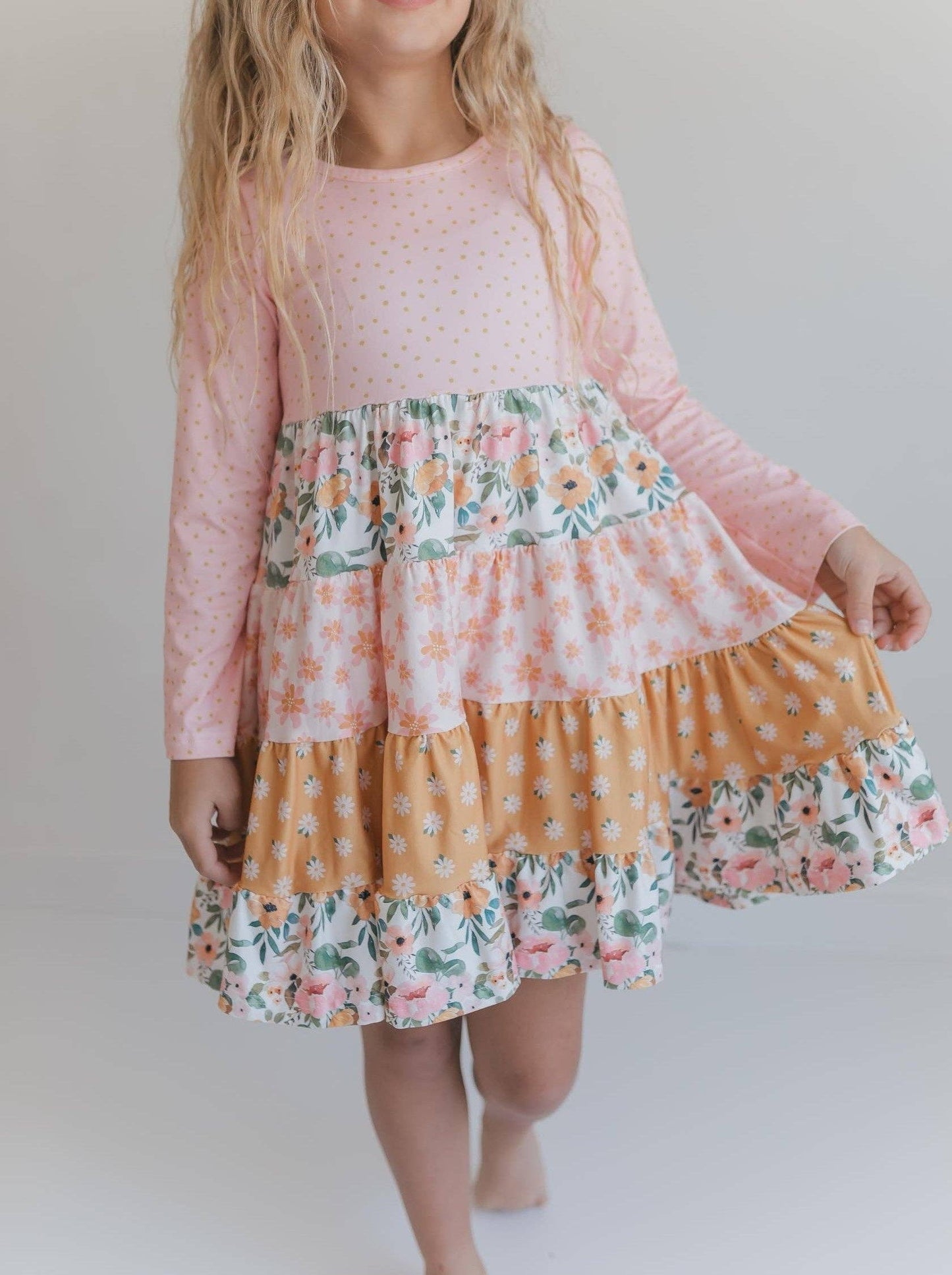 Avery Blush Floral Twirl Dress