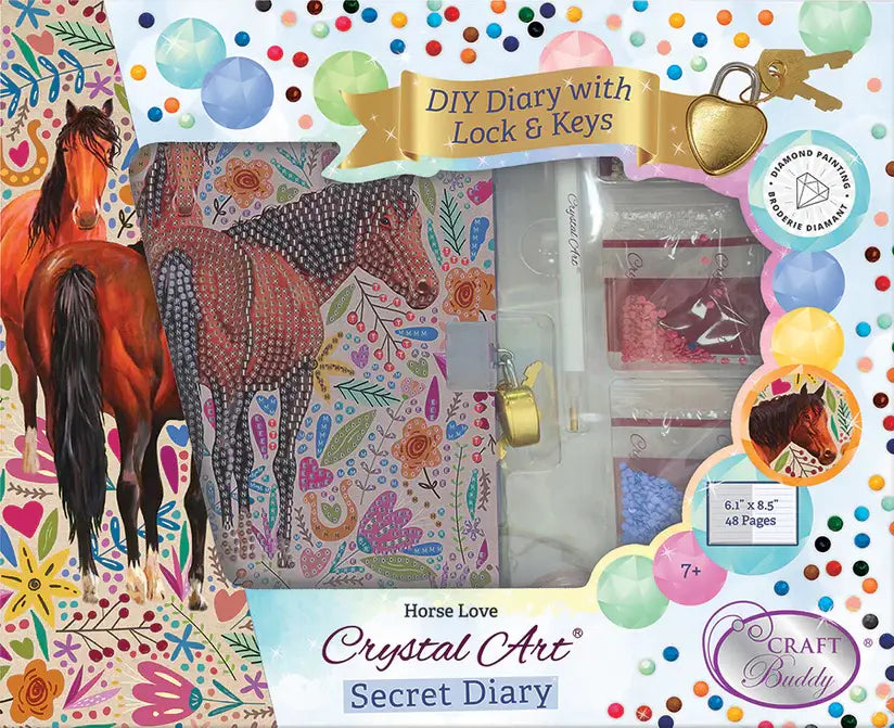Crystal Art® Secret Diary Kit – Horse Love
