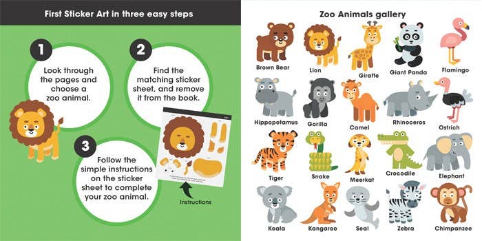 First Sticker Art: Zoo Animals