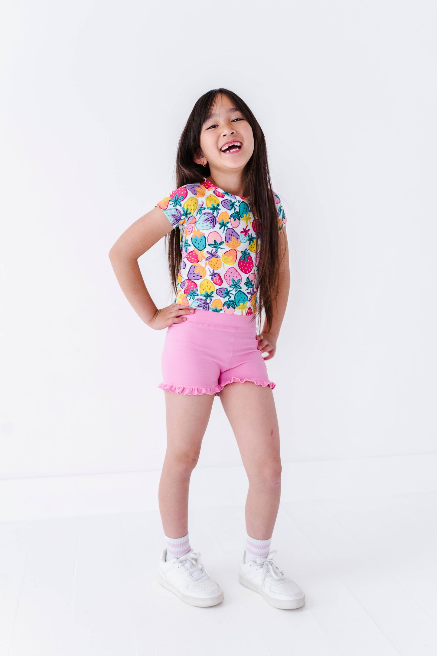 Cotton Candy | Ruffle RIB Biker Shorts