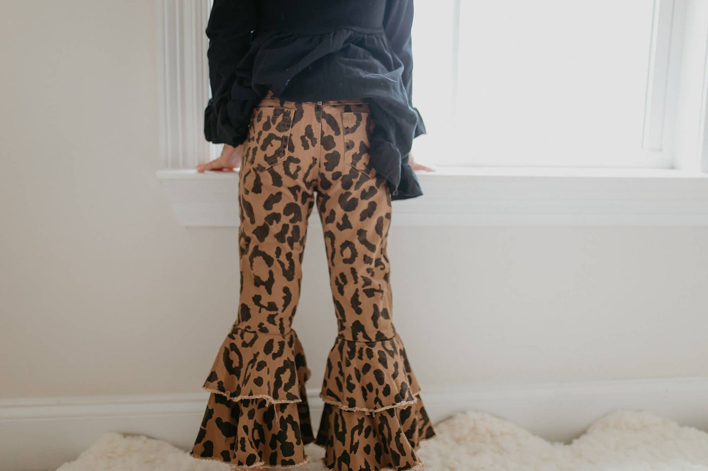 Leopard Ruffle Jeans