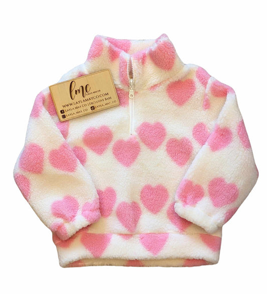 Pink Hearts Sherpa