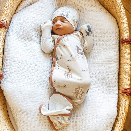 Newborn Knotted Baby Gown | Montana