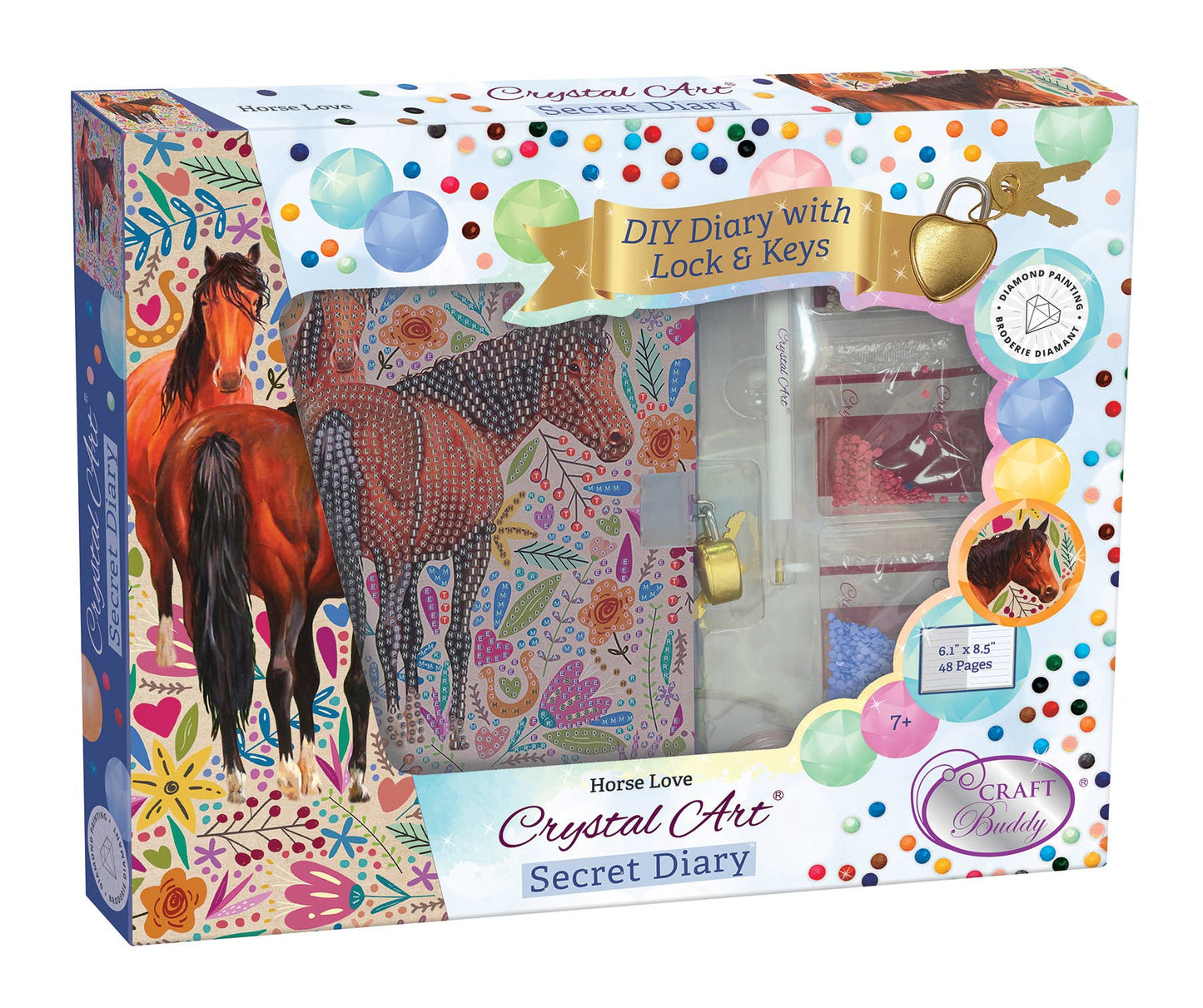 Crystal Art® Secret Diary Kit – Horse Love