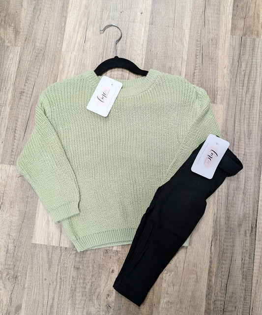 Olive Oversized Knit Sweater