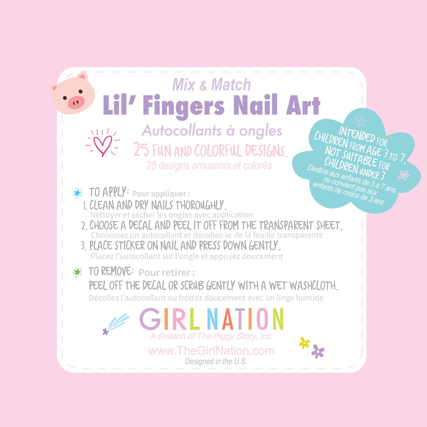 Lil' Fingers Nail Art Stickers- Animal Friends